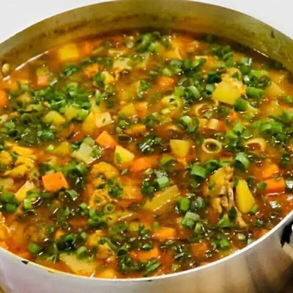 Sopa de Macarrão com Frango e Legumes