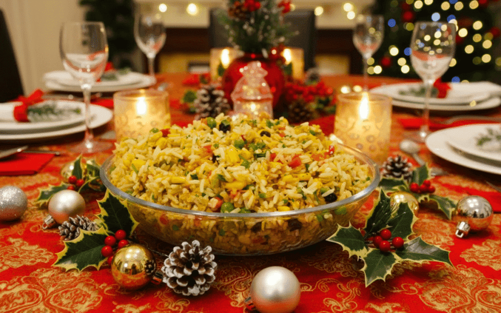 Arroz Colorido de Natal Simples