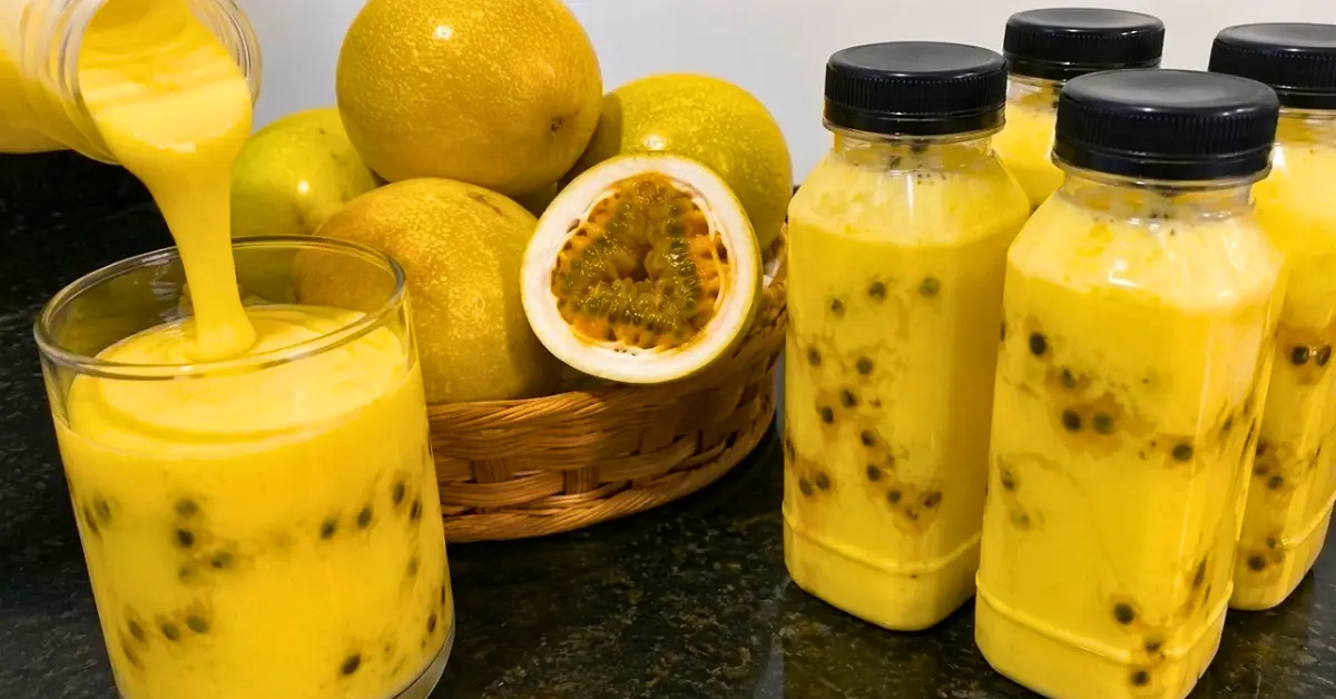 Maracumango na Garrafinha: Vitamina Cremosa de Maracujá com Manga